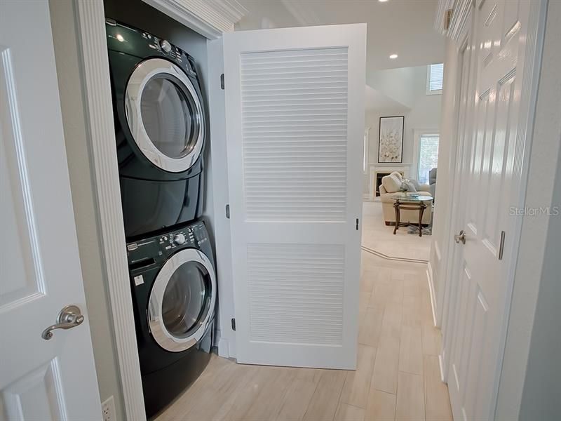 High end, high efficiency stackable washer/dryer conveniently located next to master bedroom 1!
