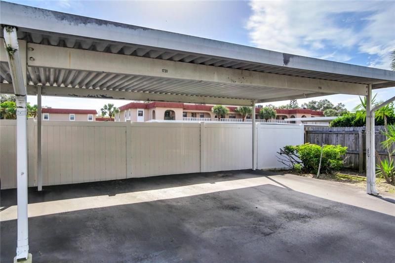 Your Assigned Covered Carport Parking #1730, just steps from your front door.  Guest parking is available.