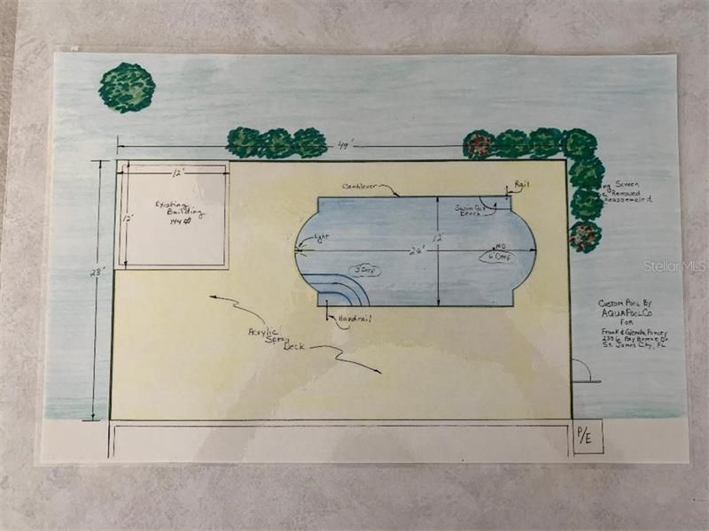 Drawing for possible addition of a pool.