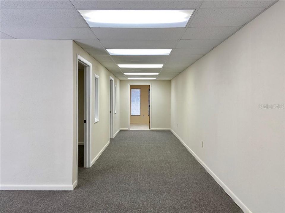 Corridor 7'-8" wide, with Two Offices on the left