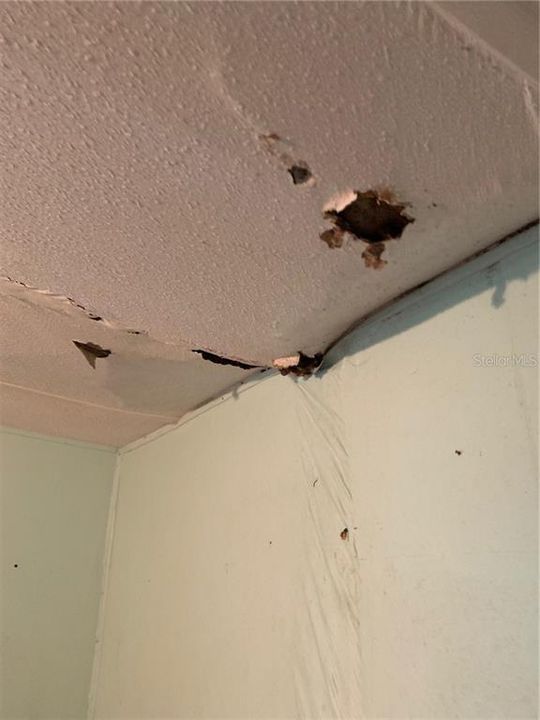 4th Bedroom - hole in ceiling