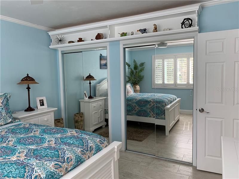 Master Bedroom with double closets and shelving
