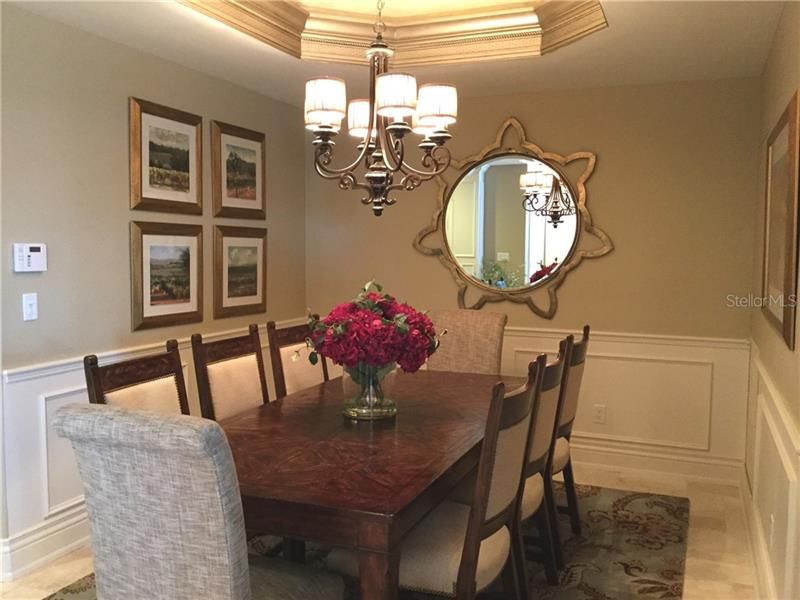 Formal Dining Room with Coffered Ceiling