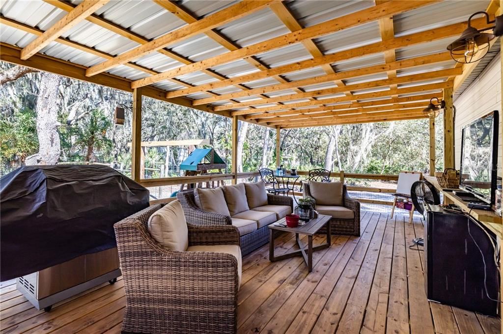 Outdoor porch just off family room