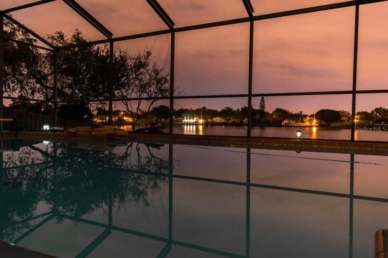 Beautiful sunsets to enjoy whether in the pool or relaxing with dinner or a glass of wine and seeing the colors reflect on the lake