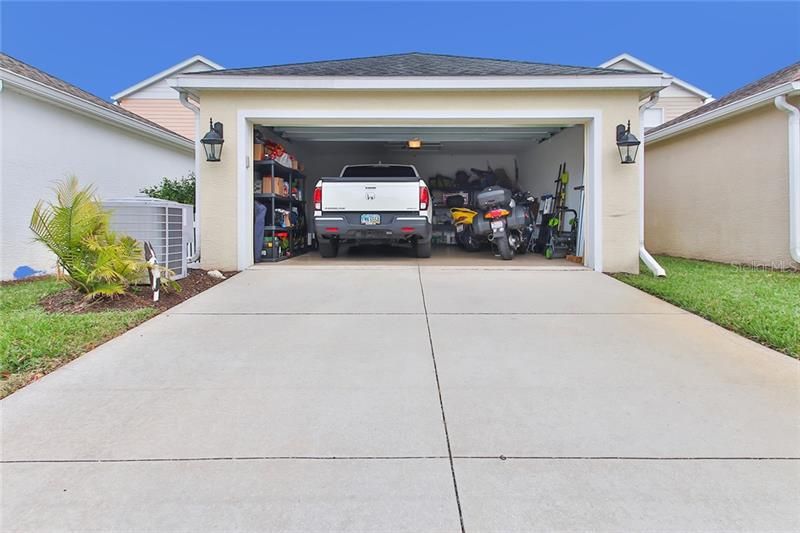 Two car garage. Enter and walk the sidewalk to enter your cottage.