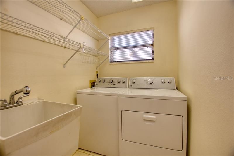 Inside laundry with utility tub