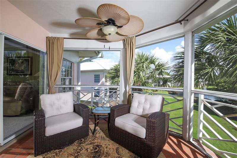 Enjoy reading or relaxing on your private lanai that overlooks the 2nd pool, marina & even has a glimpse of the Intracoastal