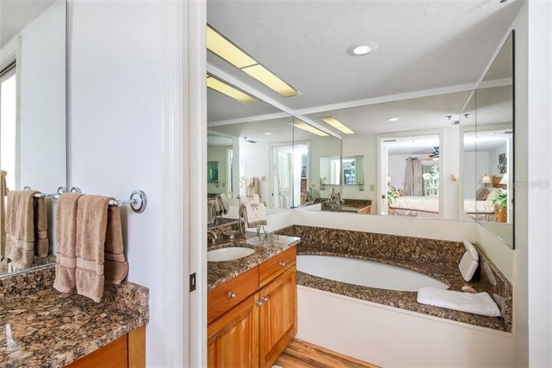 Master bath w/ additional vanity, large tub & separate shower