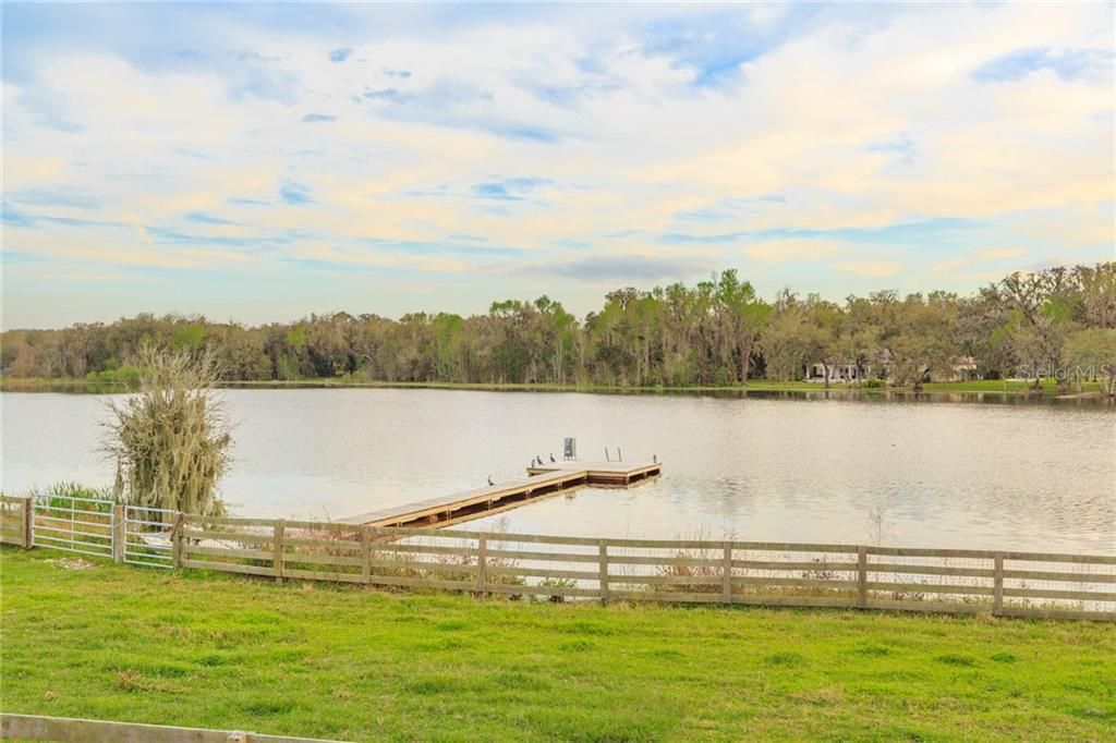 Lake view with dock