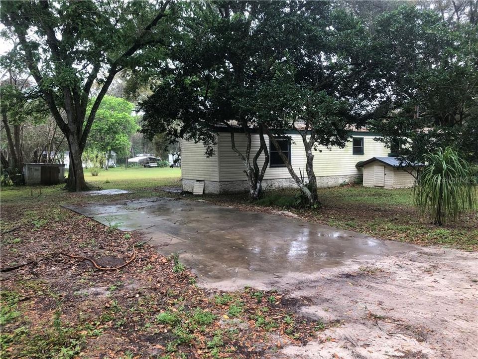 side yard and parking