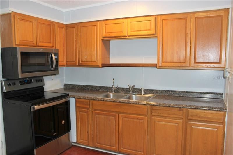 Wood cabinets in Kitchen