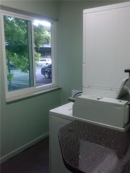 laundry facility just outside unit door