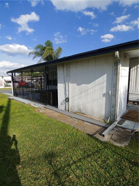 North side of Property (Carport and Storage areas)