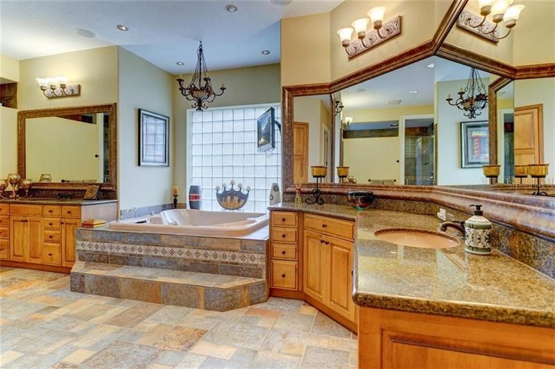 Master bathroom with huge jetted tub,