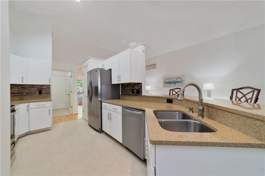 Ample cabinet and counter space!