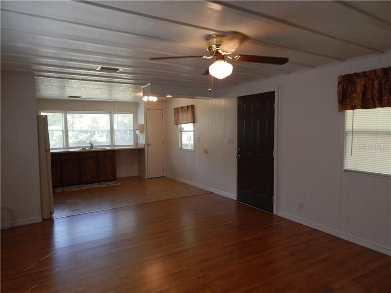 View of kitchen from living room.