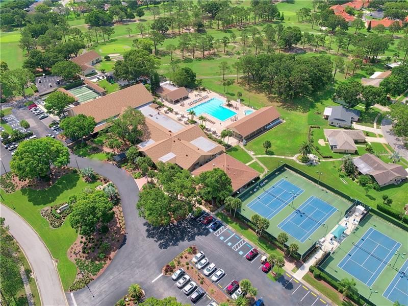 Bird's eye view of the main clubhouse complex.