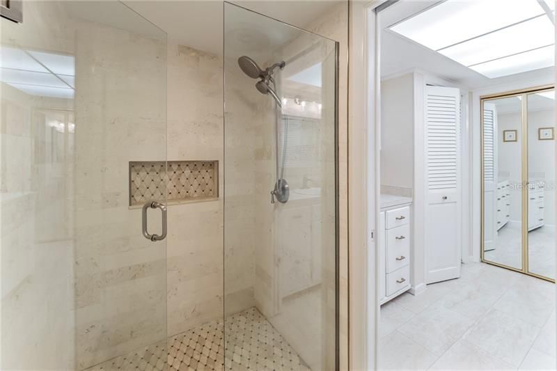 New (2019) marble tile shower in master bath