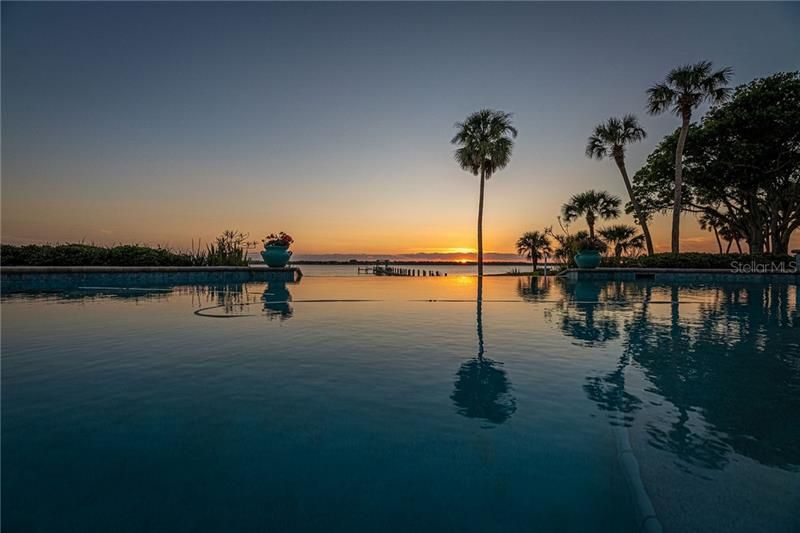 Water view from back patio - infinity pool then the Indian River