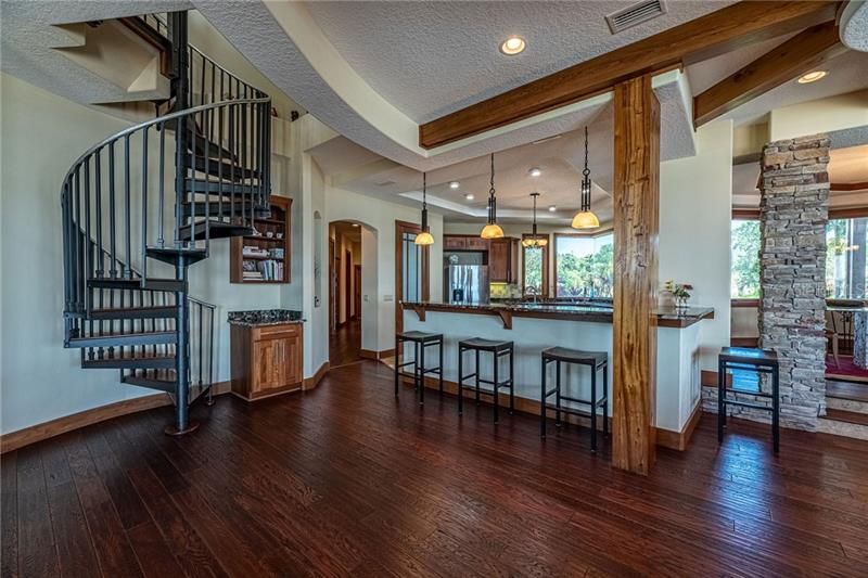 Breakfast Bar and Circular Stairwell