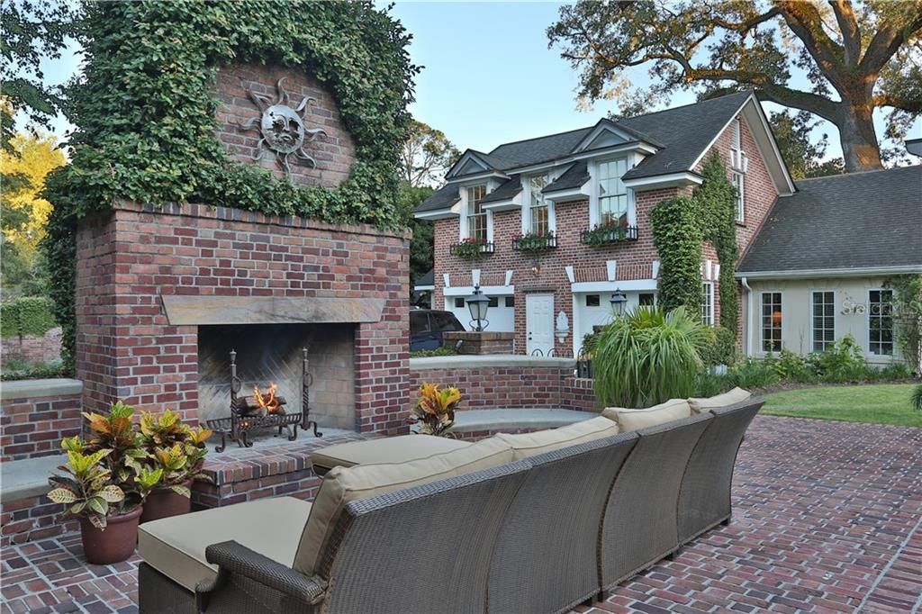 Large Outdoor Fireplace