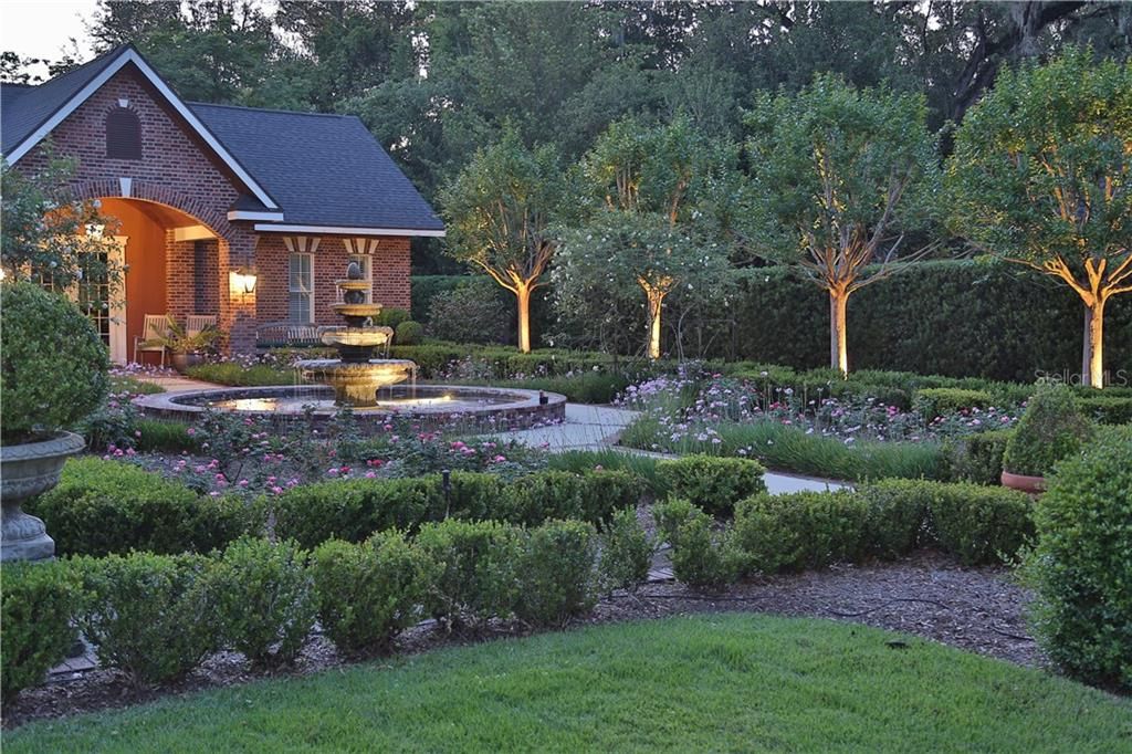 Rose Garden with 4 Tier Fountain