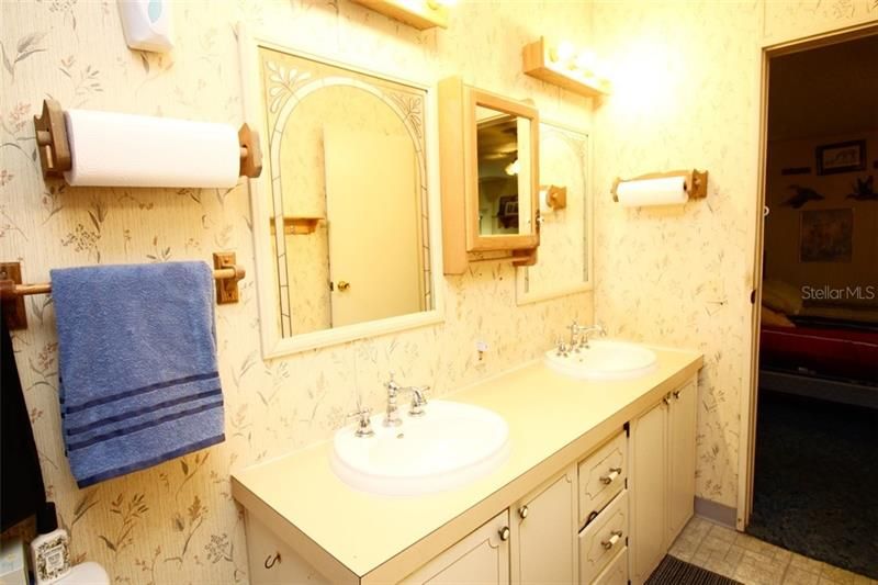 Master suite bathroom. Note dual sinks