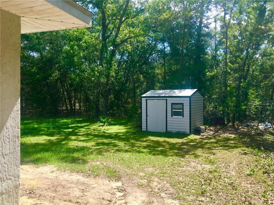 Back yard with shed