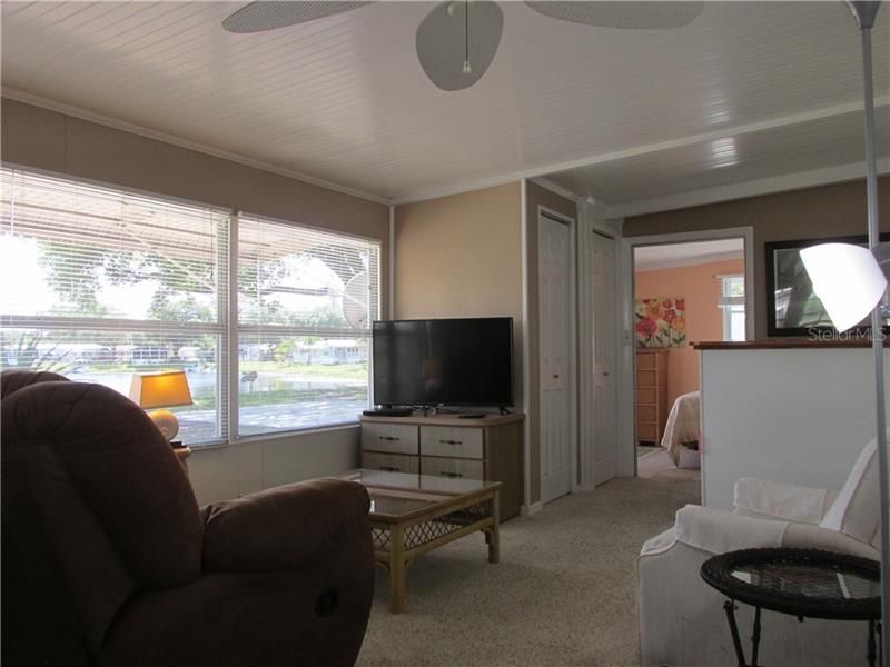 Home comes furnished, includes a flat screen t.v., and has lots of storage!