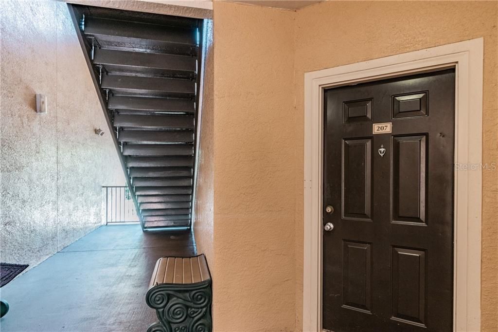 Front door & Trash Valet bench