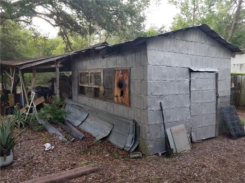 Rear of storage shed.