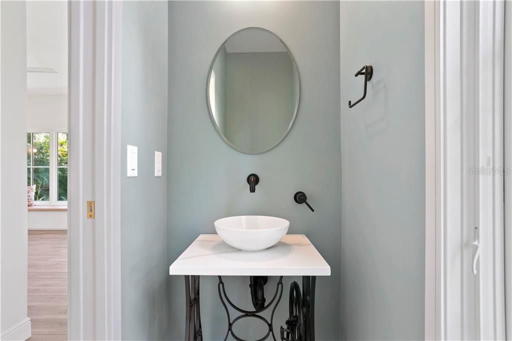 Beautiful powder room in guest home