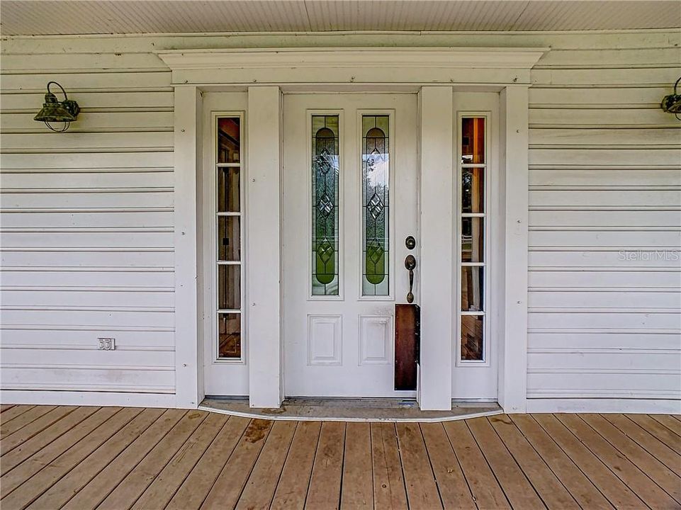 Front entry with Stained Glass Windows