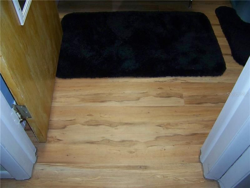 Close up of the bath flooring.