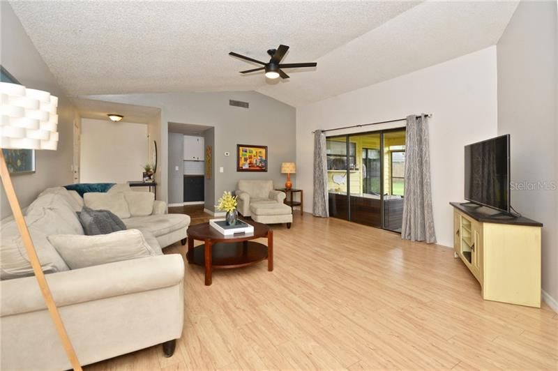 Family Room looking into Kitchen doorway.