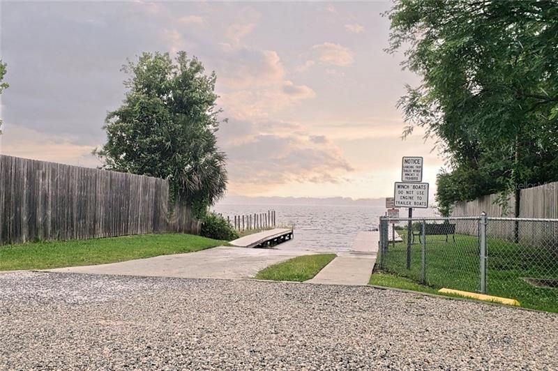 Community boat launch. Vehicle parking with $5.00 permit.