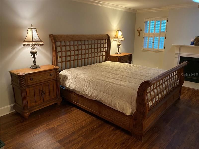 Master Suite with wood burning fireplace