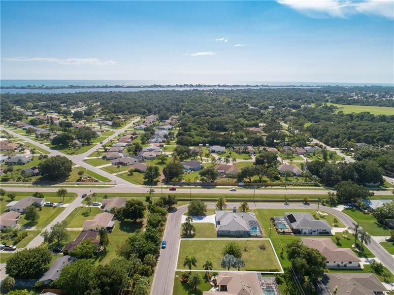 Aerial view of lot and view of bay.