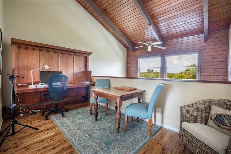 Loft with Murphy bed/desk and Australian Cypress floors