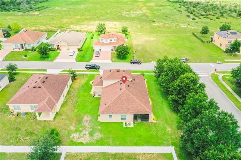 Aerial backyard view