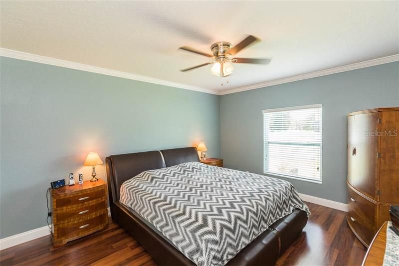 First Floor Master Bedroom with views of the backyard