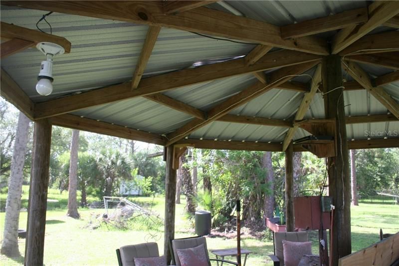 Large screened entertainment gazebo.