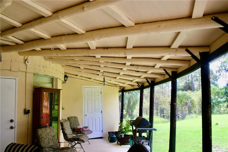 Screened patio outside the rotunda room.  The Far doorway is to the Man Cave room.