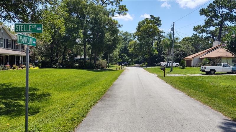 Looking Down Franklin with the entrance to Steele Ave on your Left; Your home will be all the Way Down Steele Ave to your Left.