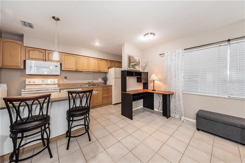 Kitchen and dining area, open floor plan