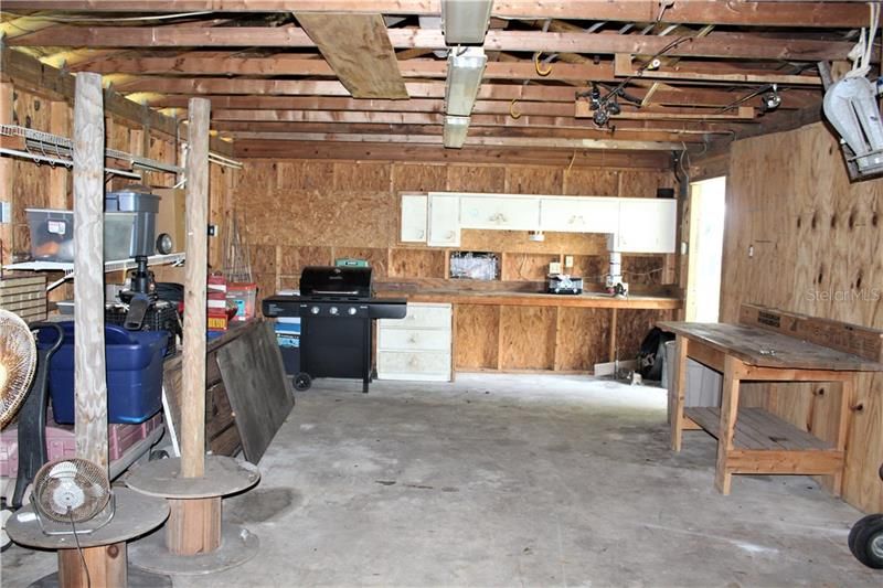 Inside garage workshop