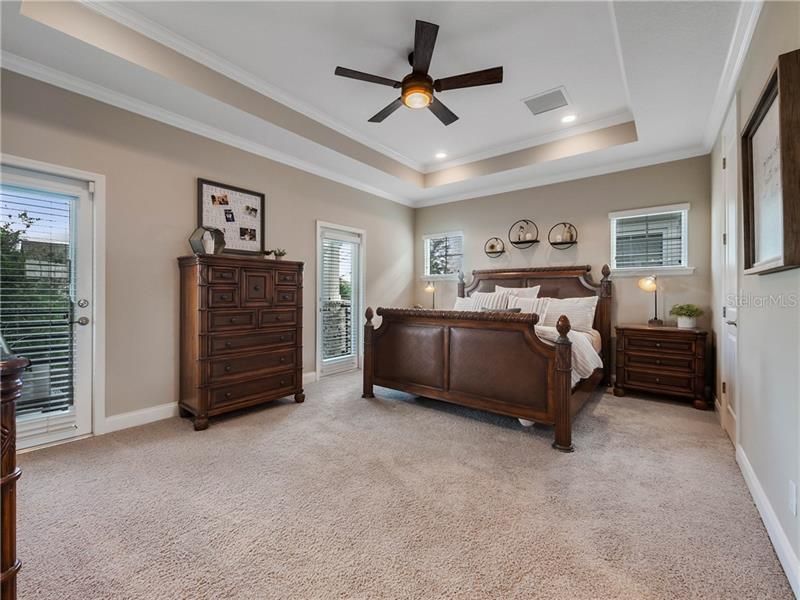 The master suite located on the SECOND floor has it's own private covered porch and TWO closets!