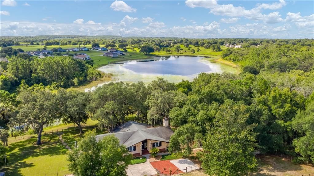 Ariel view of home on Lake Josephine