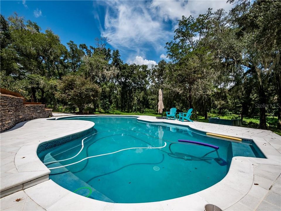 Rear deck with hot tub